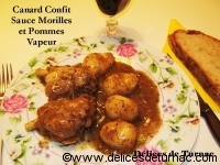 Canard Confit Sauce Morilles et Pommes Vapeur